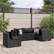 vidaXL 5 Piece Poly Rattan Small Lounge Set in Black