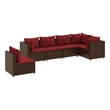 vidaXL 6 Piece Steel Small Lounge Set in Brown