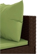 vidaXL 7 Piece Poly Rattan Lounge Set in Green/Brown