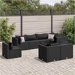 vidaXL 8 Piece Poly Rattan Lounge Set in Black