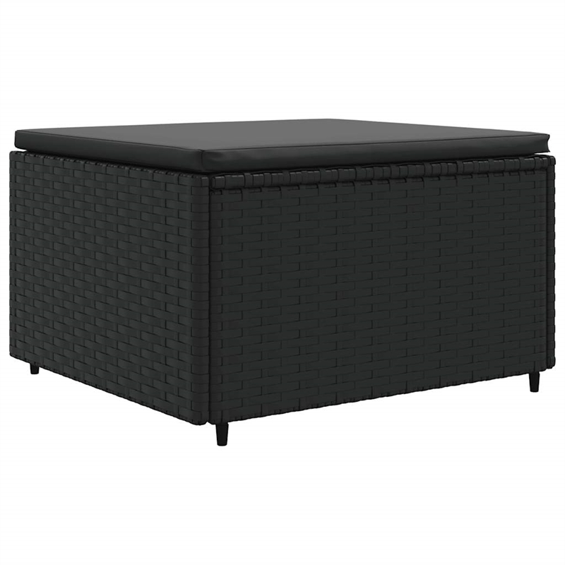 vidaXL 6 Piece Poly Rattan Lounge Set in Black