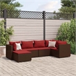 vidaXL 6 Piece Lounge Set in Red/Brown