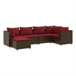 vidaXL 6 Piece Lounge Set in Red/Brown