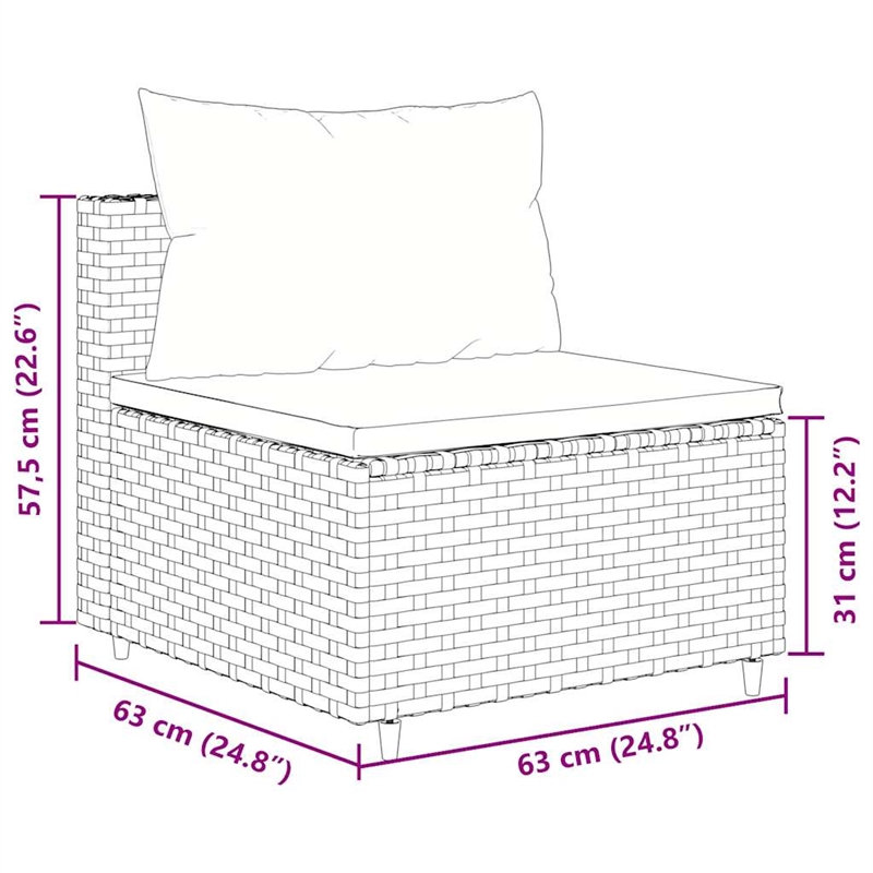 vidaXL 6 Piece Poly Rattan Lounge Set in Green/Brown