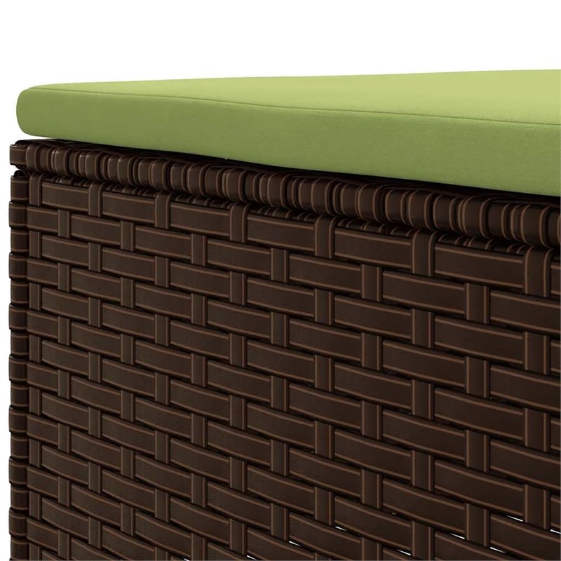 vidaXL 6 Piece Poly Rattan Lounge Set in Green/Brown