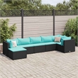 vidaXL 7 Piece Lounge Set in Black/Blue