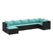 vidaXL 7 Piece Lounge Set in Black/Blue