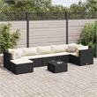 vidaXL 8 Piece Lounge Set in Black/White/Cream