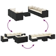 vidaXL 8 Piece Lounge Set in Black/White/Cream