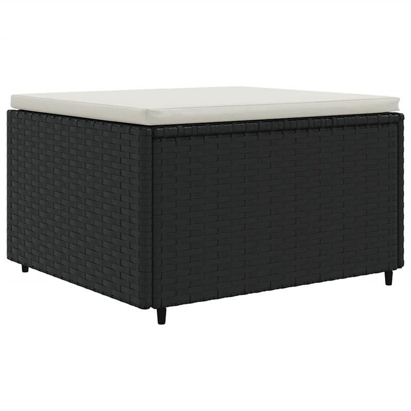vidaXL 6 Piece Poly Rattan Lounge Set in Black/White/Cream