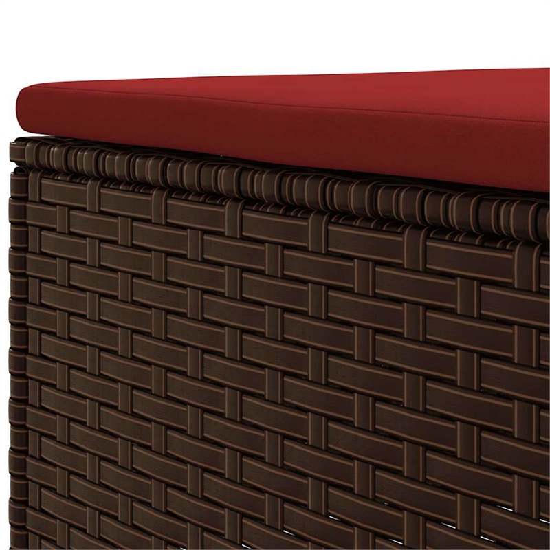 vidaXL 6 Piece Steel Lounge Set in Red/Brown