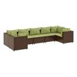 vidaXL 7 Piece Steel Lounge Set in Green/Brown