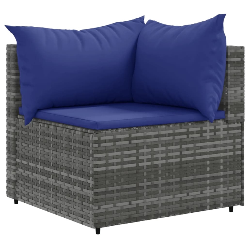 vidaXL 9 Piece Poly Rattan Large Patio Sofa Set in Gray