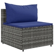 vidaXL 9 Piece Poly Rattan Large Patio Sofa Set in Gray