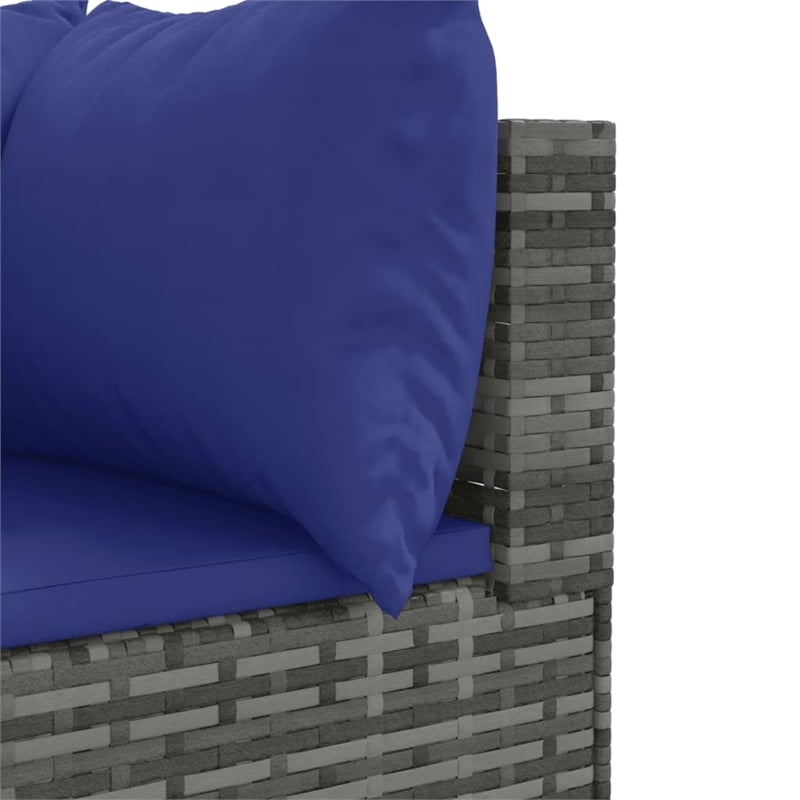 vidaXL 9 Piece Poly Rattan Large Patio Sofa Set in Gray