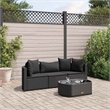 vidaXL 4 Piece Steel Patio Sofa Set in Black