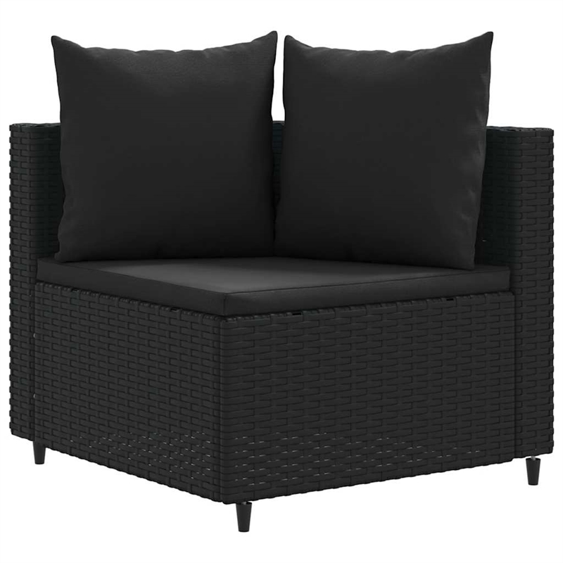 vidaXL 4 Piece Steel Patio Sofa Set in Black