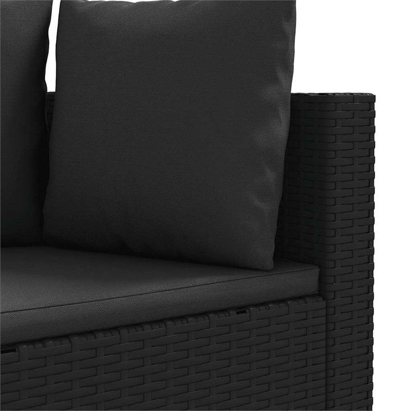 vidaXL 4 Piece Steel Patio Sofa Set in Black