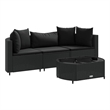 vidaXL 4 Piece Steel Patio Sofa Set in Black