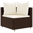 vidaXL 4 Piece Poly Rattan Large Patio Sofa Set in Brown/Cream