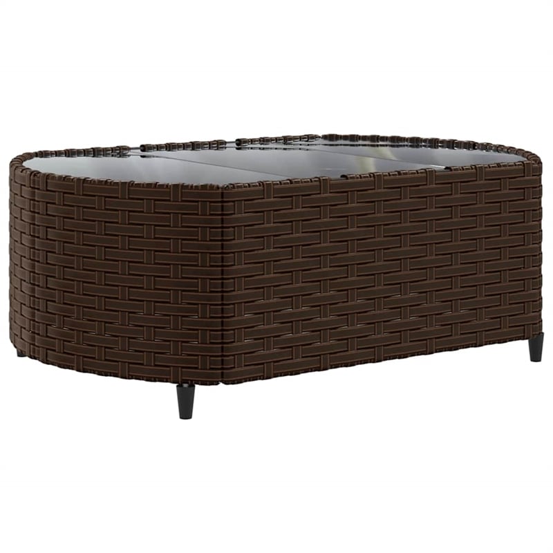 vidaXL 4 Piece Poly Rattan Large Patio Sofa Set in Brown/Cream