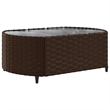 vidaXL 4 Piece Poly Rattan Large Patio Sofa Set in Brown/Cream