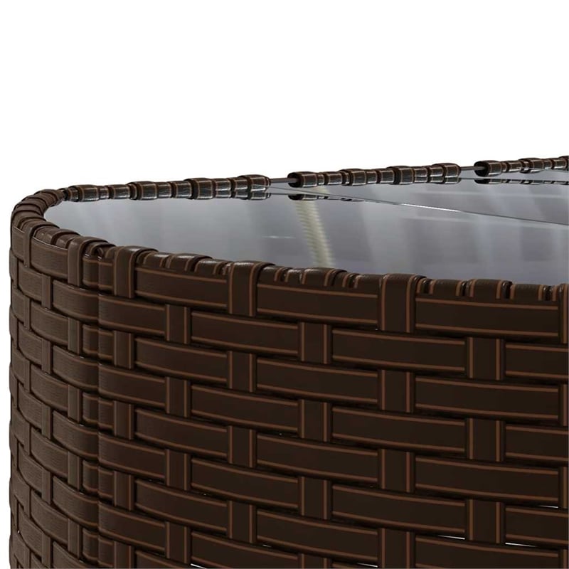 vidaXL 4 Piece Poly Rattan Large Patio Sofa Set in Brown/Cream