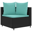 vidaXL 7 Piece Steel Patio Sofa Set in Black/Blue
