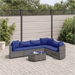 vidaXL 7 Piece Steel Large Patio Sofa Set in Gray/Blue