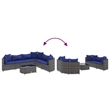 vidaXL 7 Piece Steel Large Patio Sofa Set in Gray/Blue