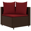 vidaXL 8 Piece Poly Rattan Patio Sofa Set in Red/Brown