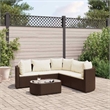 vidaXL 6 Piece Patio Sofa Set in Brown/Cream