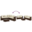vidaXL 6 Piece Patio Sofa Set in Brown/Cream