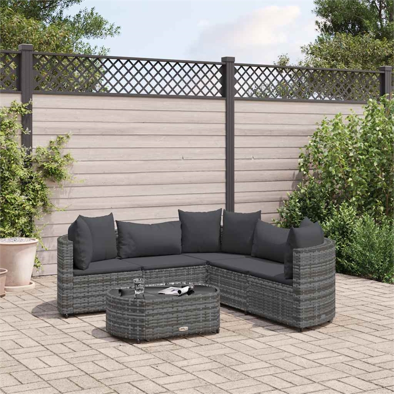 vidaXL 6 Piece Steel Patio Sofa Set in Gray/Anthracite