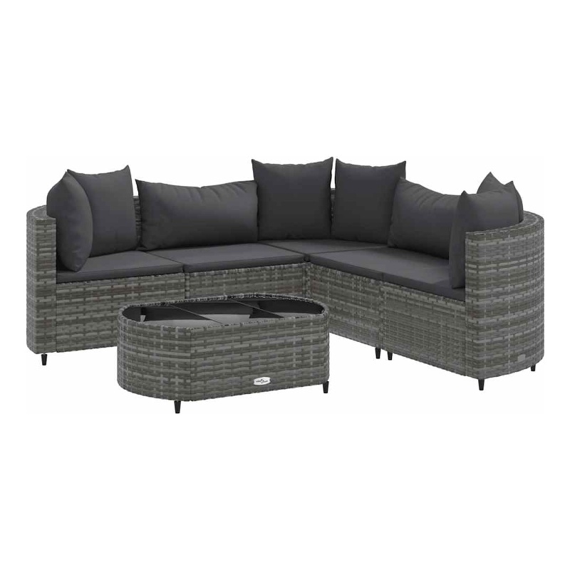 vidaXL 6 Piece Steel Patio Sofa Set in Gray/Anthracite