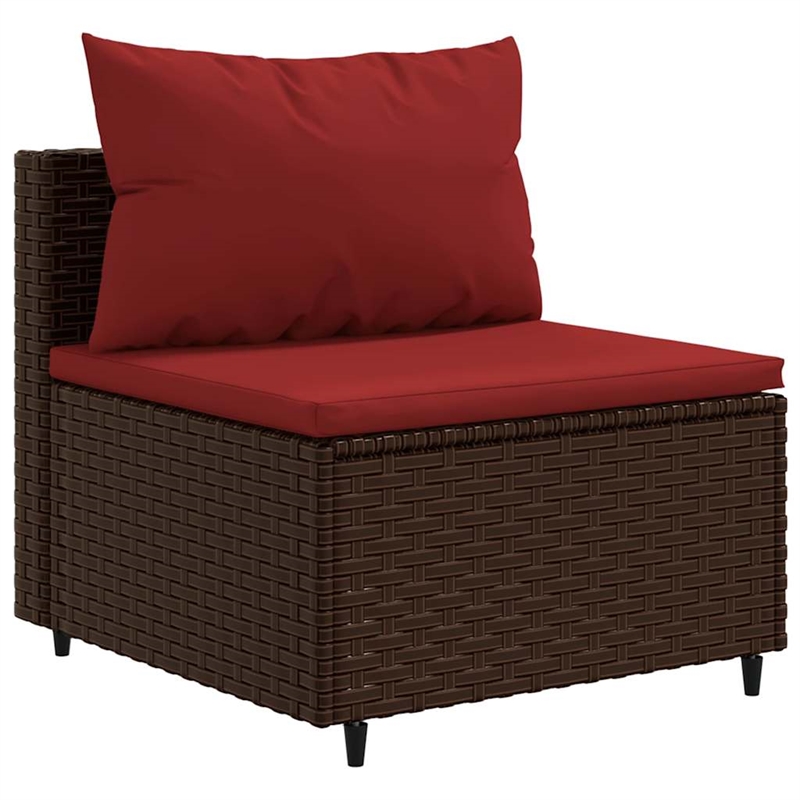 vidaXL 10 Piece Patio Sofa Set in Red/Brown