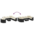 vidaXL 10 Piece Small Patio Sofa Set in Black