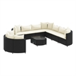 vidaXL 10 Piece Small Patio Sofa Set in Black