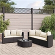 vidaXL 6 Piece Poly Rattan Patio Sofa Set in Black