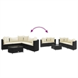 vidaXL 6 Piece Poly Rattan Patio Sofa Set in Black