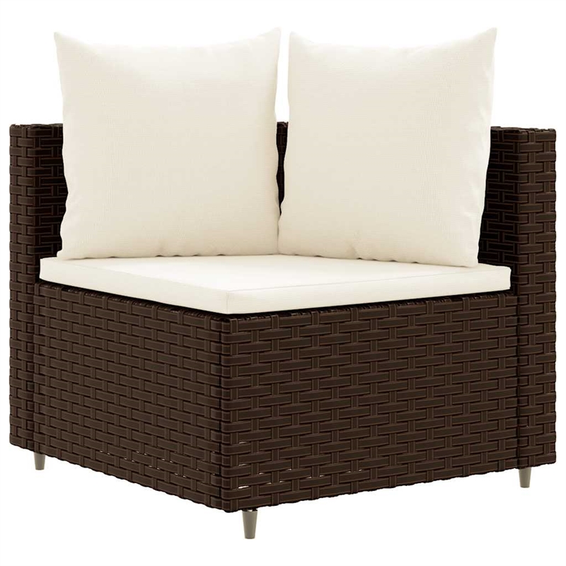 vidaXL 6 Piece Poly Rattan Small Patio Sofa Set in Brown