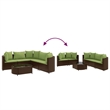 vidaXL 6 Piece Steel Medium Patio Sofa Set in Brown