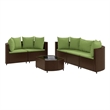 vidaXL 6 Piece Steel Medium Patio Sofa Set in Brown