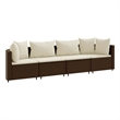 vidaXL 4 Piece Poly Rattan Patio Sofa Set in Brown