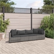 vidaXL 4 Piece Poly Rattan Patio Sofa Set in Gray/Anthracite