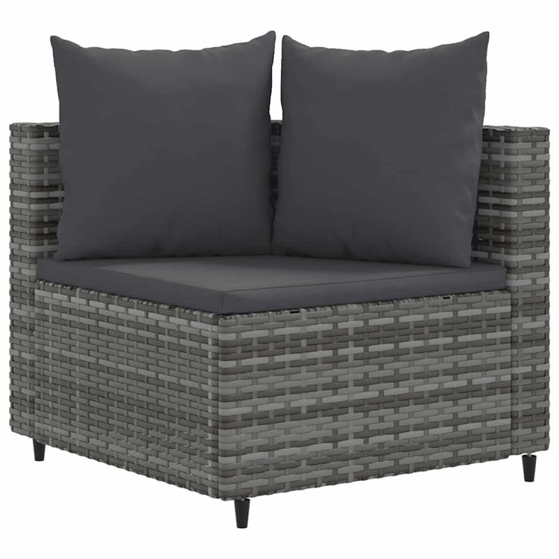 vidaXL 4 Piece Poly Rattan Patio Sofa Set in Gray/Anthracite