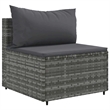 vidaXL 4 Piece Poly Rattan Patio Sofa Set in Gray/Anthracite
