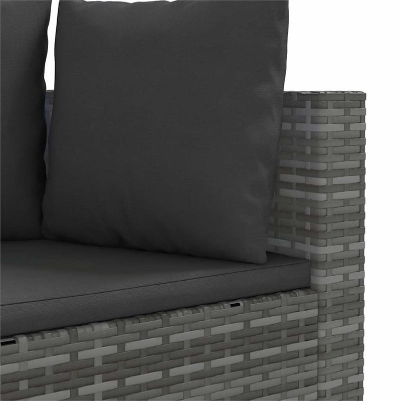 vidaXL 4 Piece Poly Rattan Patio Sofa Set in Gray/Anthracite