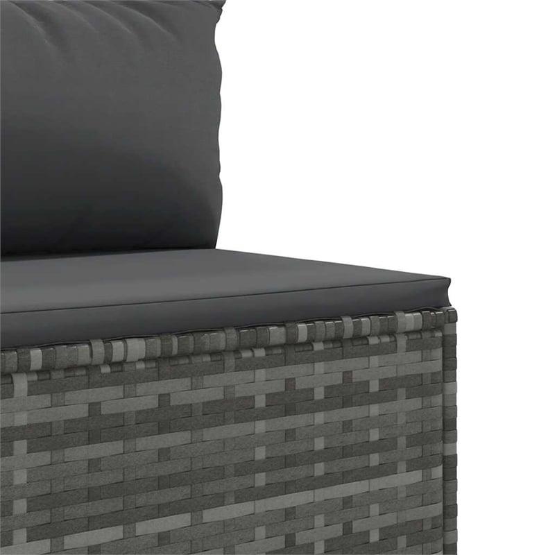 vidaXL 4 Piece Poly Rattan Patio Sofa Set in Gray/Anthracite