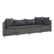 vidaXL 4 Piece Poly Rattan Patio Sofa Set in Gray/Anthracite